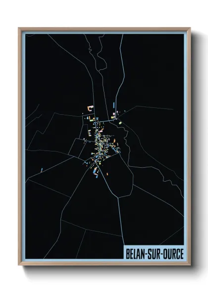 Une affiche de carte sur Belan-sur-Ource