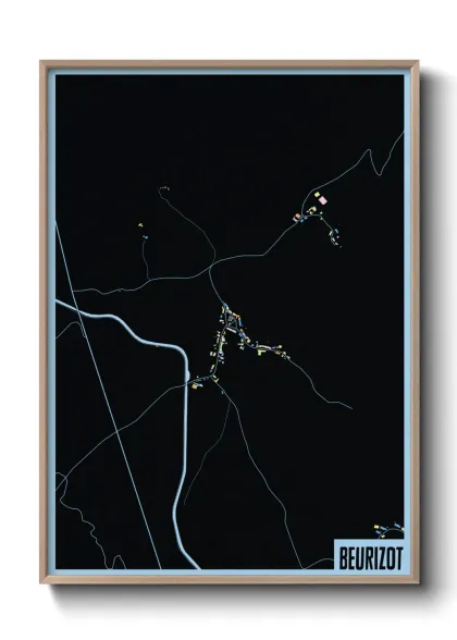 Une affiche de carte sur Beurizot