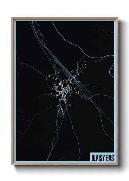 Une affiche de carte sur Blaisy-Bas