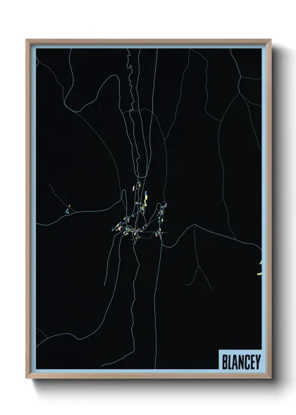 Une affiche de carte sur Blancey