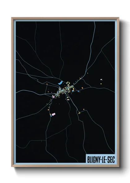 Une affiche de carte sur Bligny-le-Sec