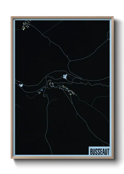 Une affiche de carte sur Busseaut