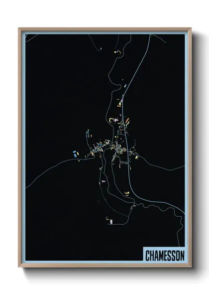 Une affiche de carte sur Chamesson