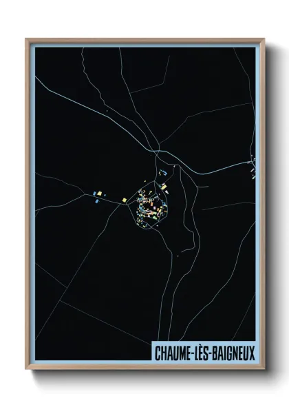 Une affiche de carte sur Chaume-lès-Baigneux
