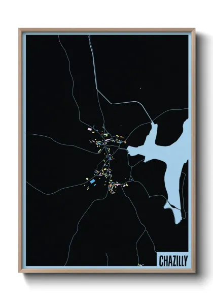 Une affiche de carte sur Chazilly