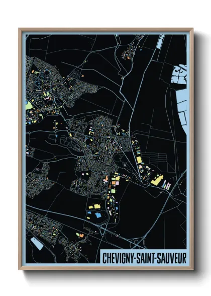 Une affiche de carte sur Chevigny-Saint-Sauveur