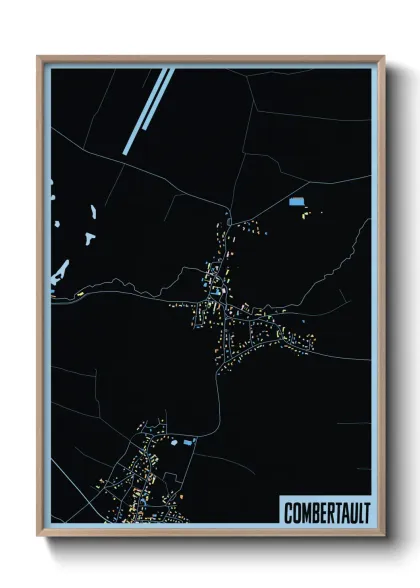 Une affiche de carte sur Combertault