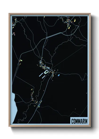 Une affiche de carte sur Commarin