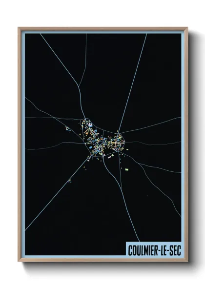 Une affiche de carte sur Coulmier-le-Sec