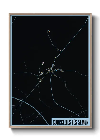 Une affiche de carte sur Courcelles-lès-Semur