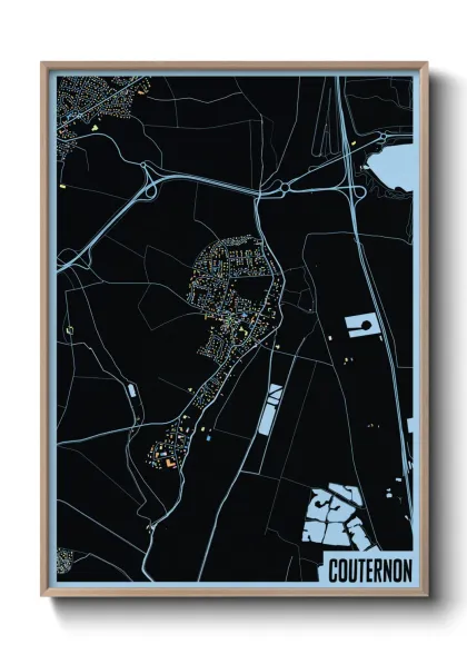 Une affiche de carte sur Couternon