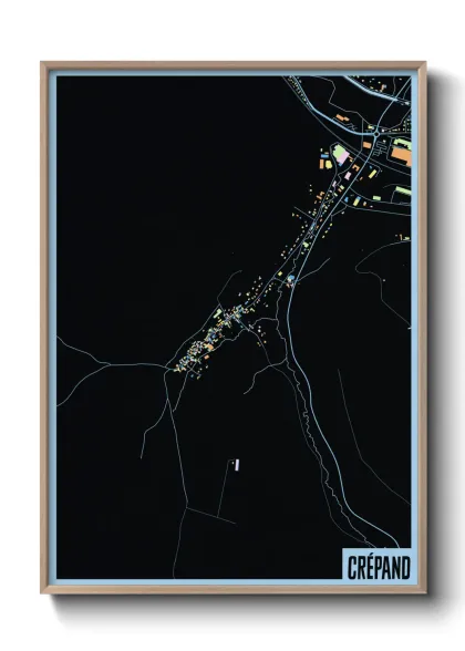 Une affiche de carte sur Crépand
