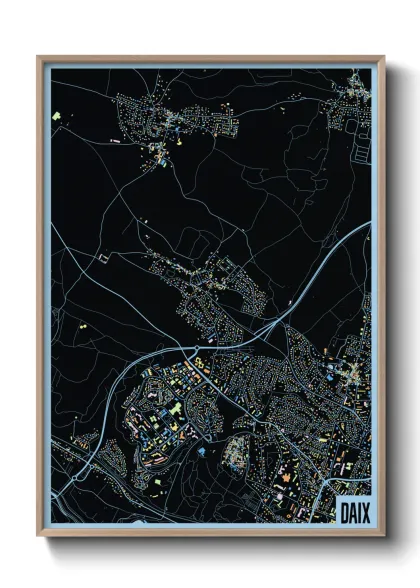 Une affiche de carte sur Daix