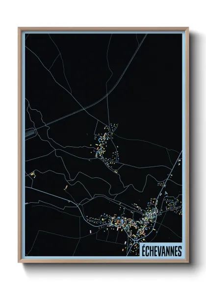 Une affiche de carte sur Échevannes