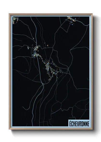 Une affiche de carte sur Échevronne