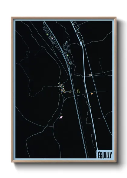 Une affiche de carte sur Éguilly