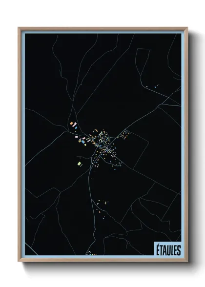 Une affiche de carte sur Étaules