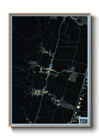 Une affiche de carte sur Fixin
