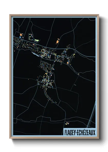 Une affiche de carte sur Flagey-Echézeaux