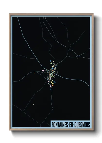 Une affiche de carte sur Fontaines-en-Duesmois