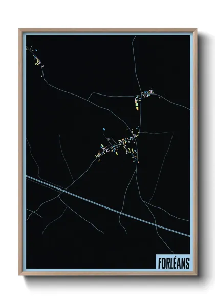 Une affiche de carte sur Forléans