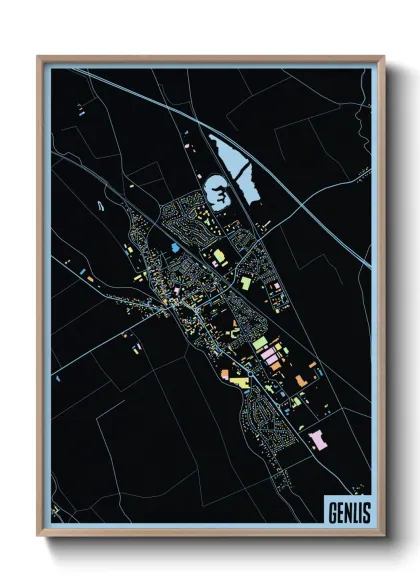 Une affiche de carte sur Genlis