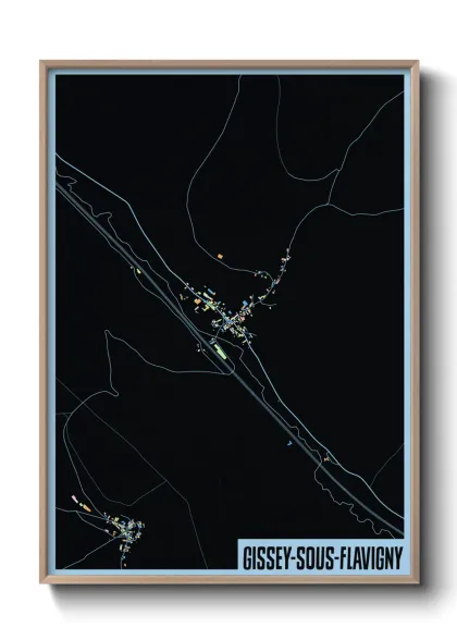 Une affiche de carte sur Gissey-sous-Flavigny