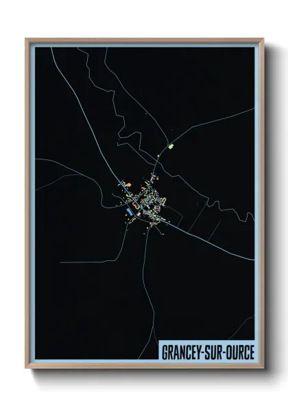 Une affiche de carte sur Grancey-sur-Ource