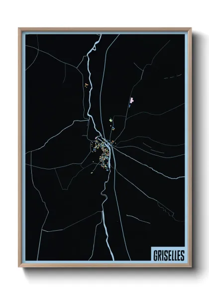 Une affiche de carte sur Griselles