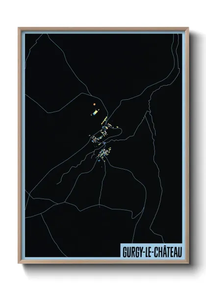 Une affiche de carte sur Gurgy-le-Château