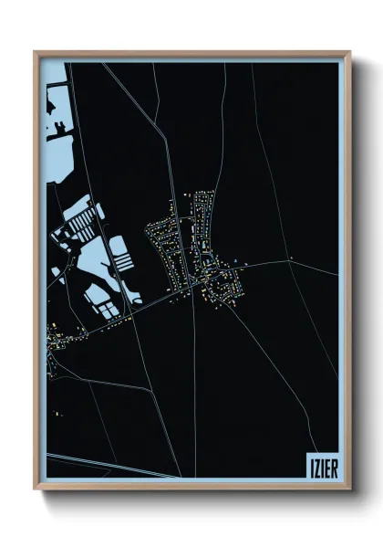 Une affiche de carte sur Izier