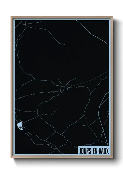 Une affiche de carte sur Jours-en-Vaux