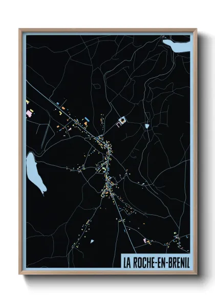Une affiche de carte sur La Roche-en-Brenil