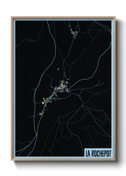 Une affiche de carte sur La Rochepot