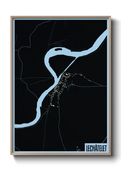 Une affiche de carte sur Lechâtelet