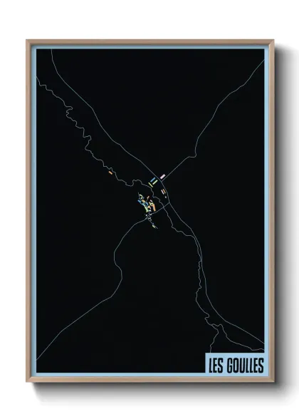 Une affiche de carte sur Les Goulles