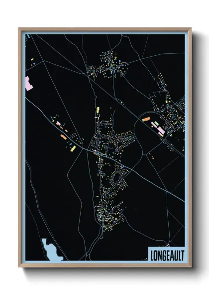 Une affiche de carte sur Longeault