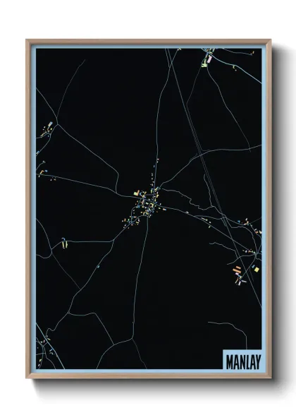 Une affiche de carte sur Manlay
