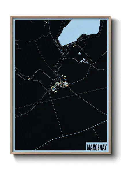 Une affiche de carte sur Marcenay