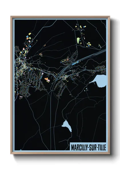 Une affiche de carte sur Marcilly-sur-Tille