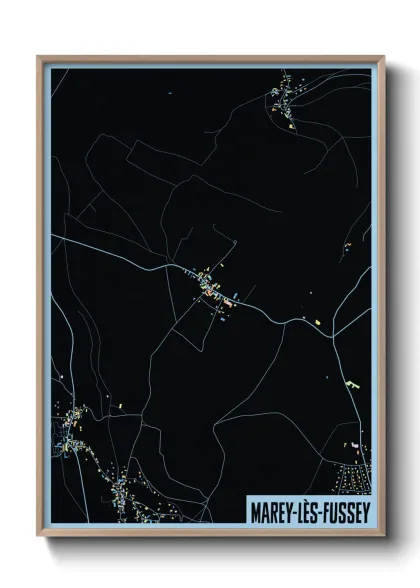 Une affiche de carte sur Marey-lès-Fussey