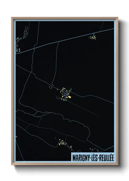 Une affiche de carte sur Marigny-lès-Reullée