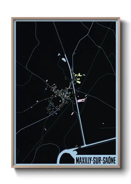 Une affiche de carte sur Maxilly-sur-Saône