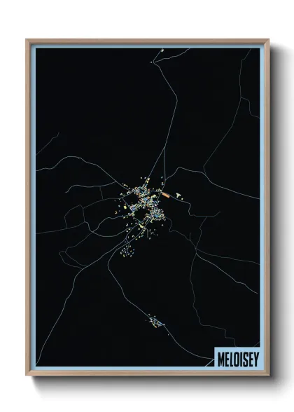 Une affiche de carte sur Meloisey