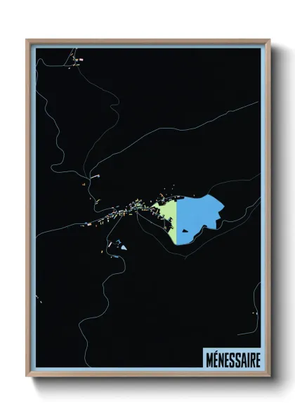 Une affiche de carte sur Ménessaire