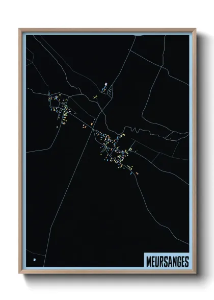 Une affiche de carte sur Meursanges