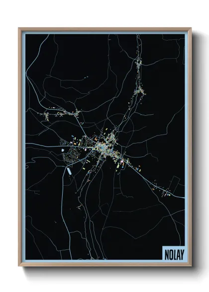 Une affiche de carte sur Nolay