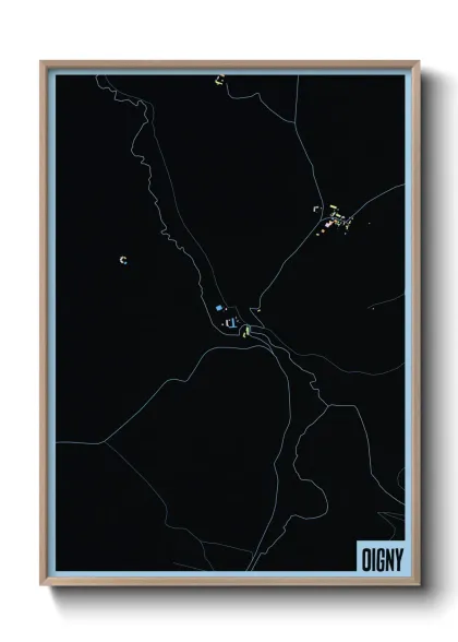 Une affiche de carte sur Oigny