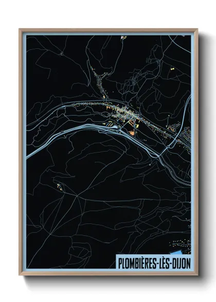 Une affiche de carte sur Plombières-lès-Dijon