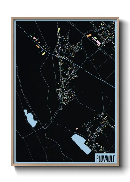 Une affiche de carte sur Pluvault